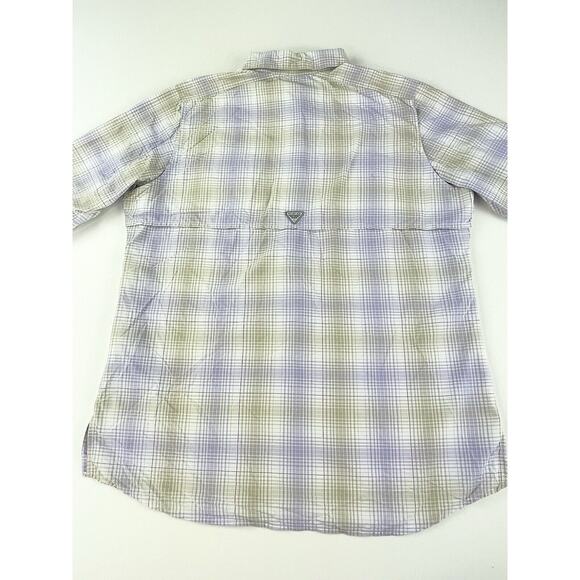 Columbia PFG Super Bahama Shirt Women’s Small Plaid Long Sleeve Vented Purple - Picture 7 of 8